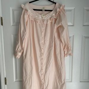 vintage victoria secret long 100% cotton Soft pink prairie nightgown NWT!